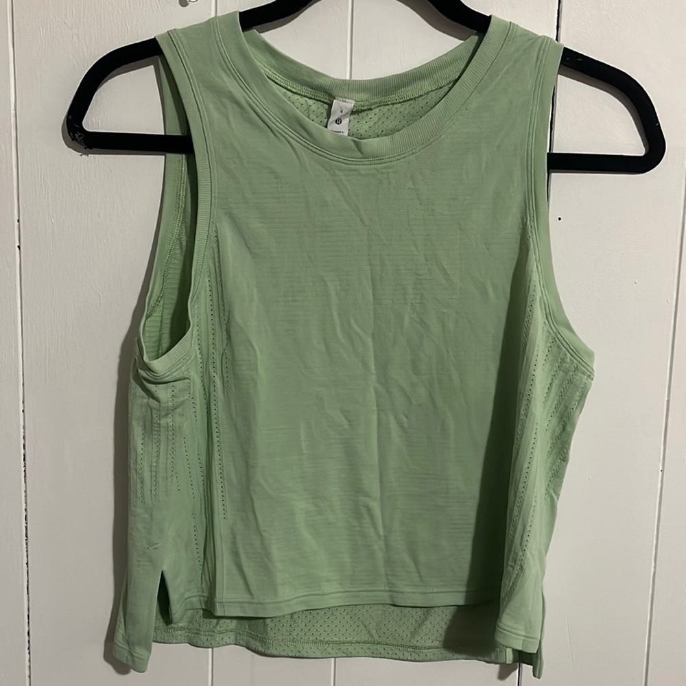 Lulu lemon sage green cropped athletic tank top